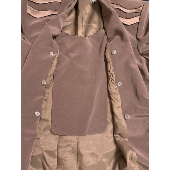 Vtg Louise Ricci Womens Suit Chocolate Brown Size 18 Beaded Embellished Lined - Picture 6 of 16